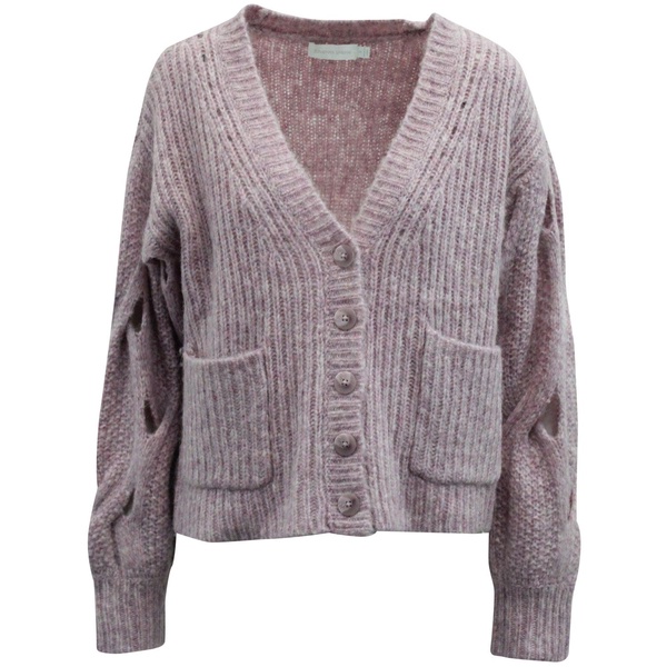 reagan cardigan in pink wool