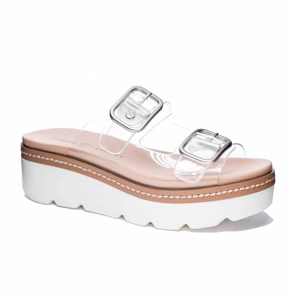 clear platform vinyl sandals