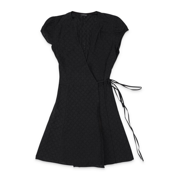 wrap black mini dress