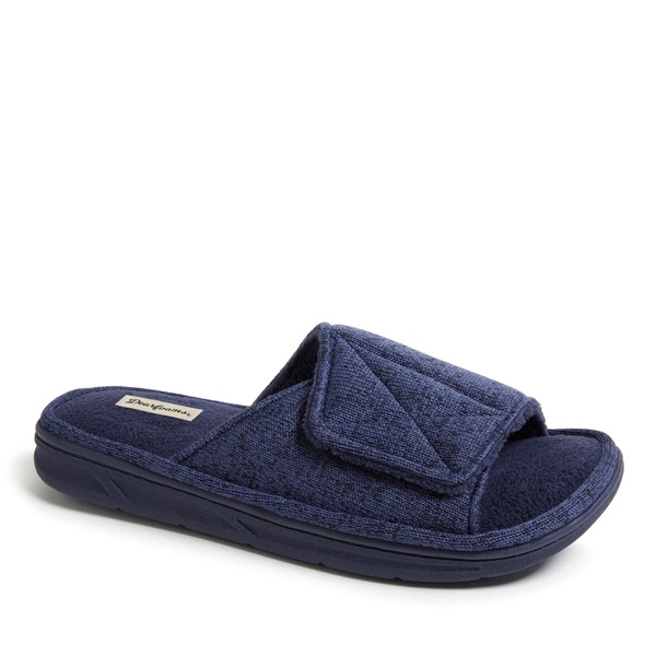 men's chase marled knit slide memory foam slippers with adjustable strap