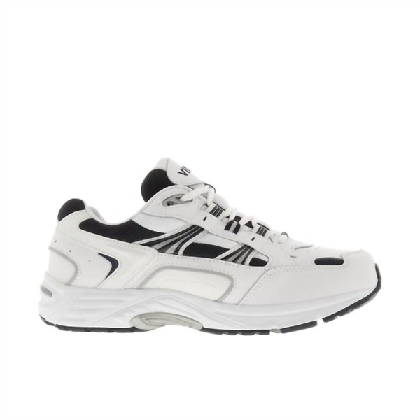 men's orthaheel technology walker shoes - wide width in white/navy