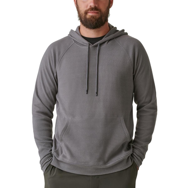 mens waffle knit pullover hoodie