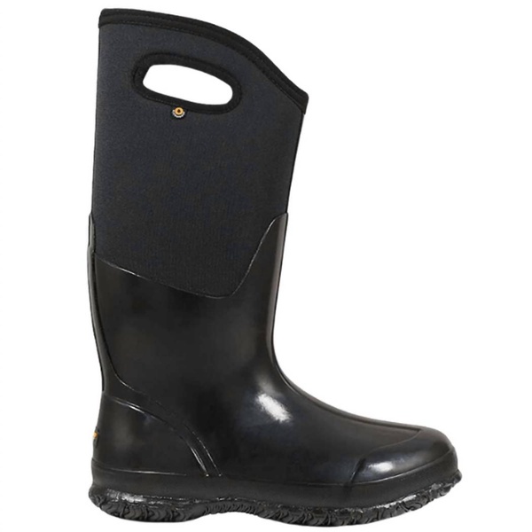 women's classic high boots in black shine