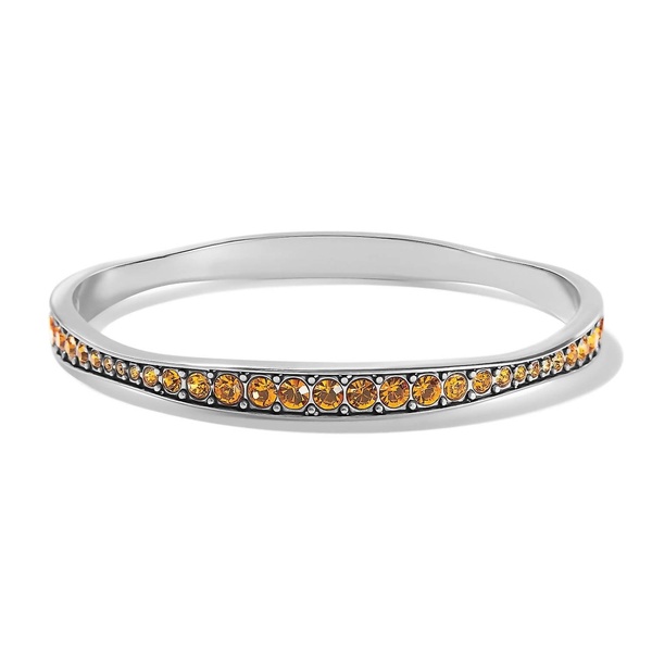 women's light hearted crystal bangle in topaz