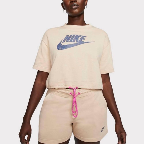 air sportswear short sleeve top in shimmer tan