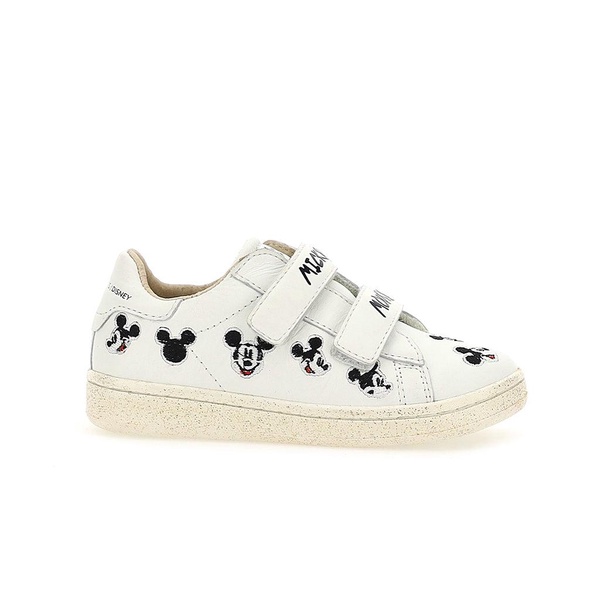 white logo trim mickey velcro sneakers