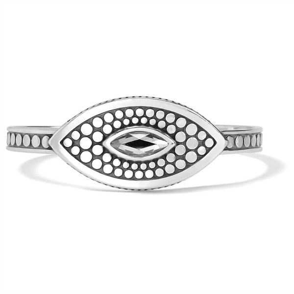 women's pebble disc marquise cuff bracelet in silver