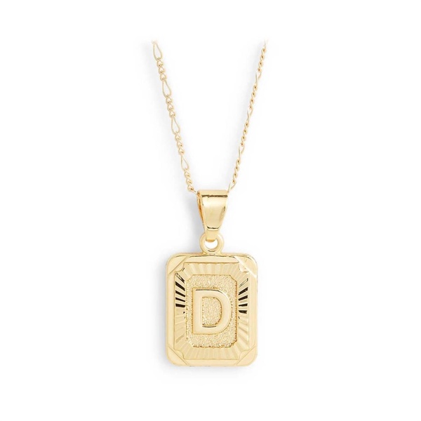 women's card necklace - d initial in gold filled