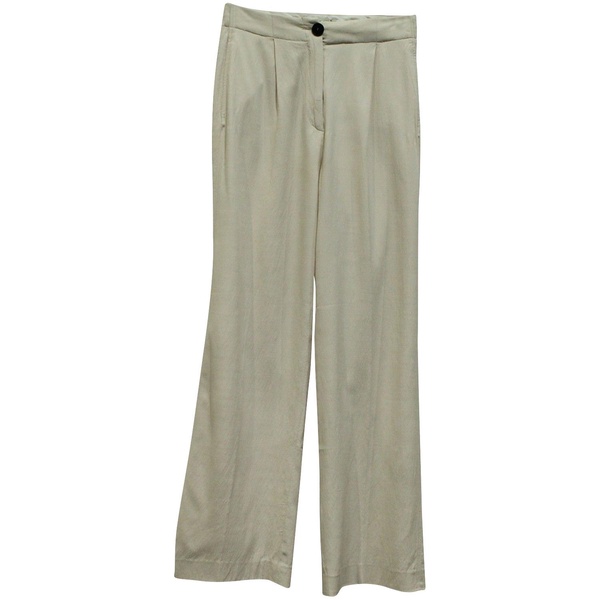 wide leg trousers in nude cotton