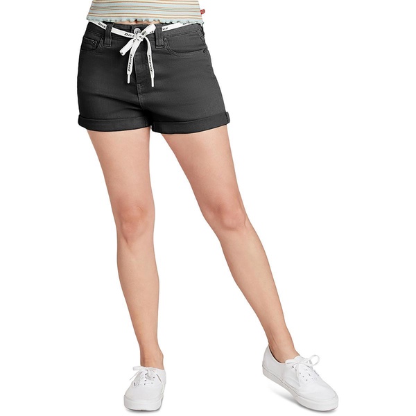 juniors womens high rise rolled denim shorts