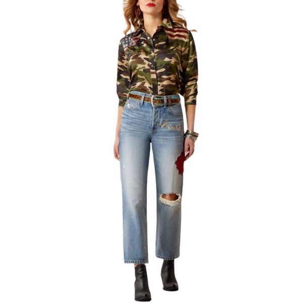 ultra high rise rodeo quincy tomboy straight leg jeans in dominca