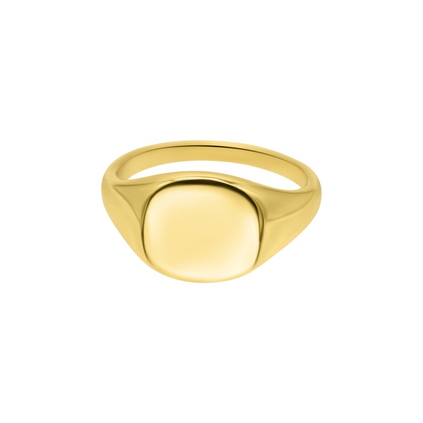 14k gold plated square face signet pinky ring