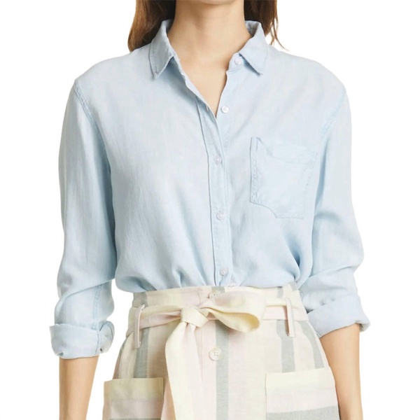 alana button front shirt in light vintage