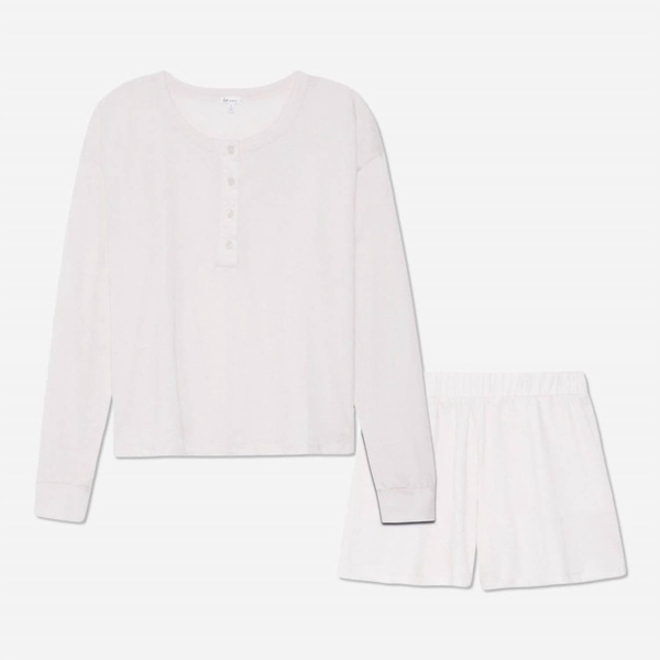 chloe pajama set in pearl pink