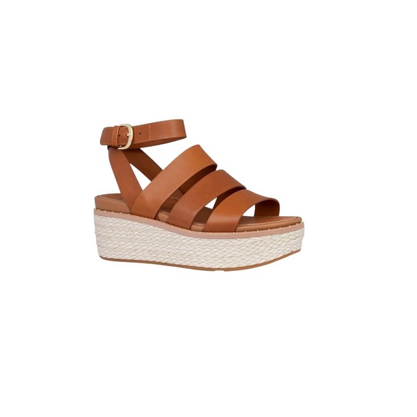 women's eloise ankle strap espadrille wedge in light tan