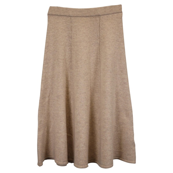 a-line skirt in beige wool