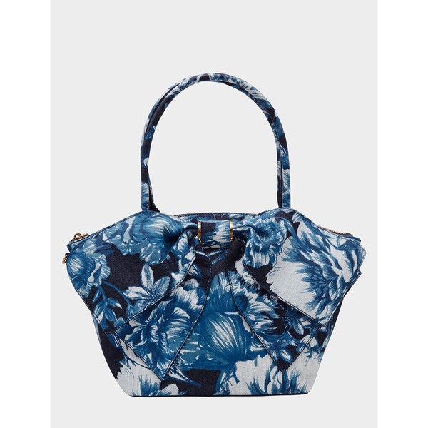 denim bow-nanza tote blue