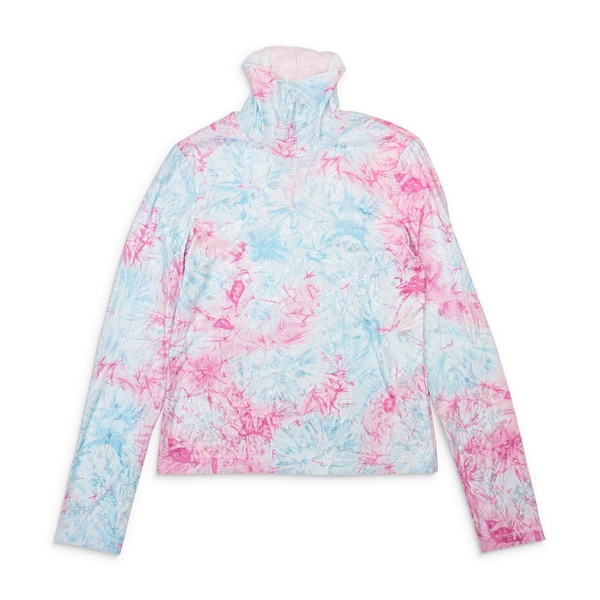 textured tie dye pink blue turtleneck