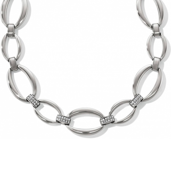 meridian swing statement necklace in silver