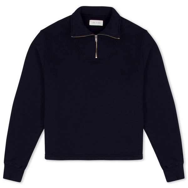 unisex half zip yacht pullover in navy