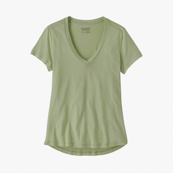 women's side current tee top in salvia green