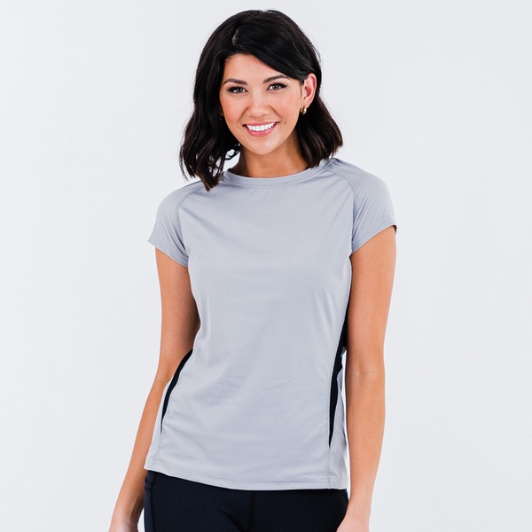 women's pro cap sleeve performance top with mesh panels