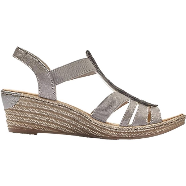 fanni strappy wedge sandal - medium width in grey