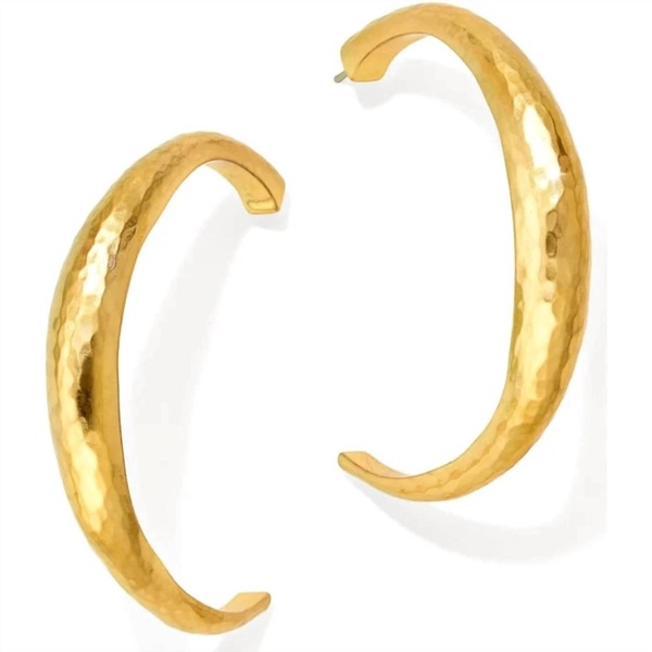 women's reine hoop earrings in brushed gold