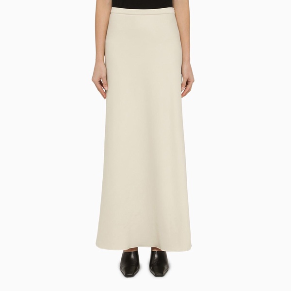 Max Mara White Cotton-Blend Long Skirt Women