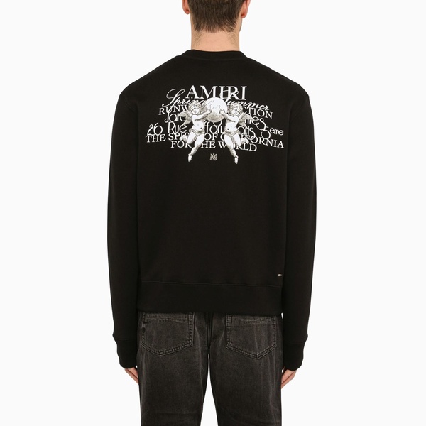 Amiri Black Cotton Crewneck Sweatshirt With Logo Print