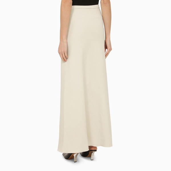 Max Mara White Cotton-Blend Long Skirt Women