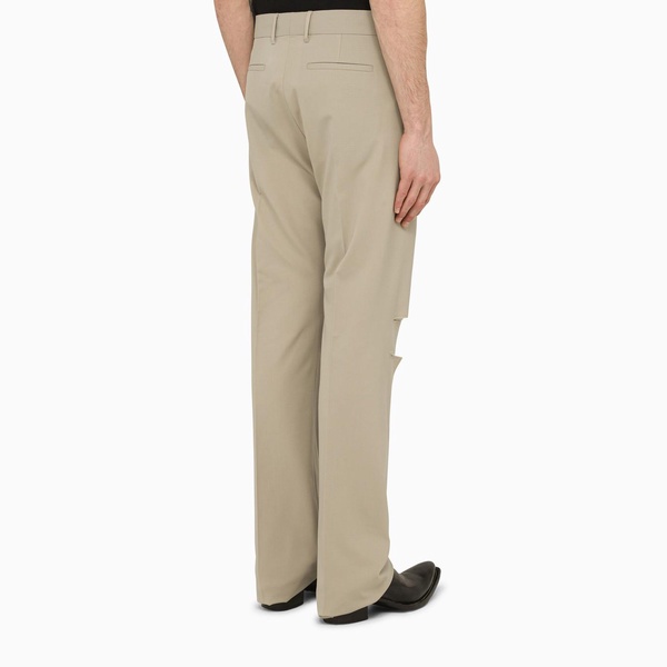 Givenchy Stone Tailored Trousers With Wear Men