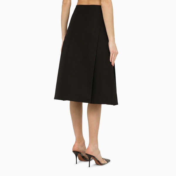 Marni Black Cotton Flared Midi Skirt Women