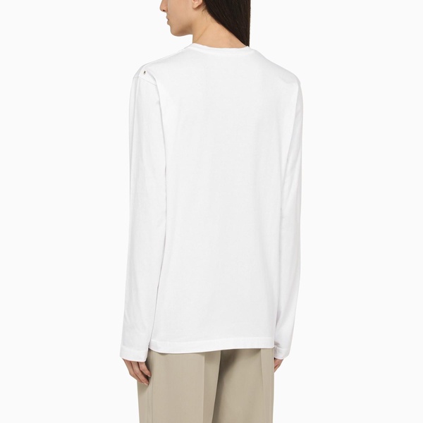 Sportmax White Cotton Long Sleeved T Shirt