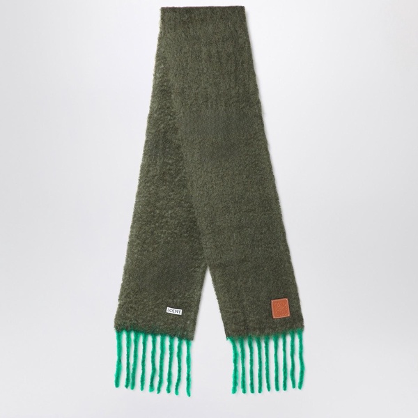 Loewe Khaki Green/Green Mohair And Wool Scarf Women