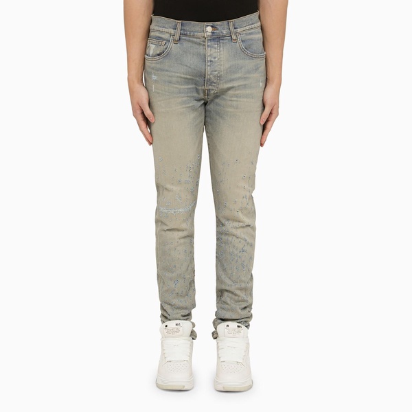 Amiri Antique Indigo Distressed Skinny Jeans