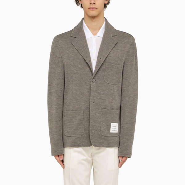 THOM BROWNE Men's Grey Wool Single-Breasted Jacket for SS24