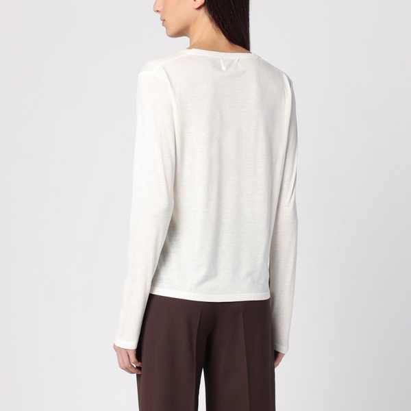 Loulou Studio Wool Blend Ivory Crewneck T Shirt