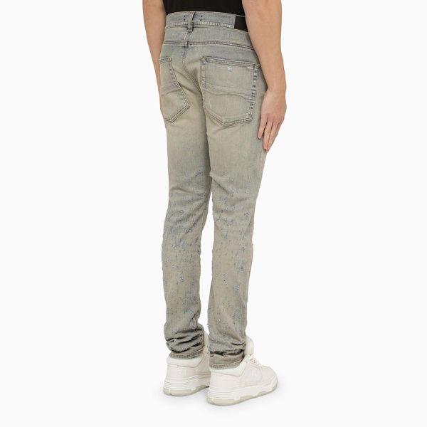 Amiri Antique Indigo Distressed Skinny Jeans