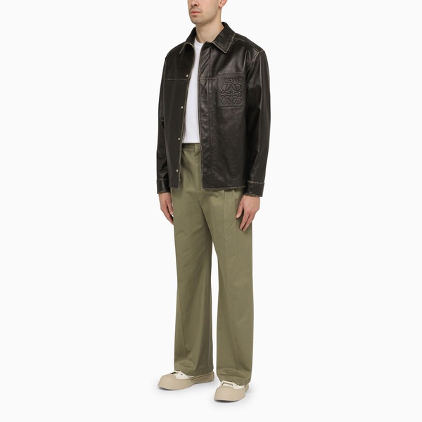 Loewe Military Green Pleated Trousers Men