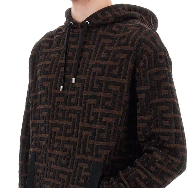 Balmain Hooded Monogram Sweatshirt