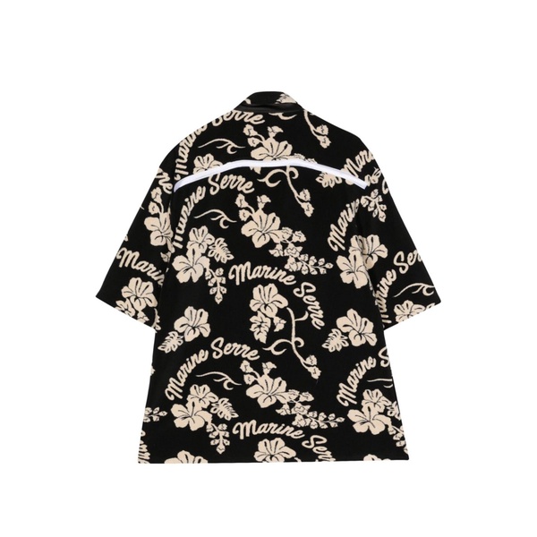 patterned-jacquard terry-cloth shirt