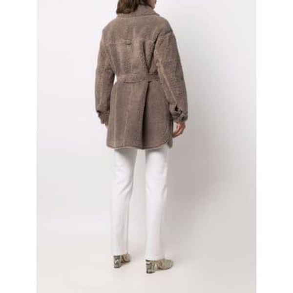 Faux Shearling In Mole Sara Reversible Shirt Jacket