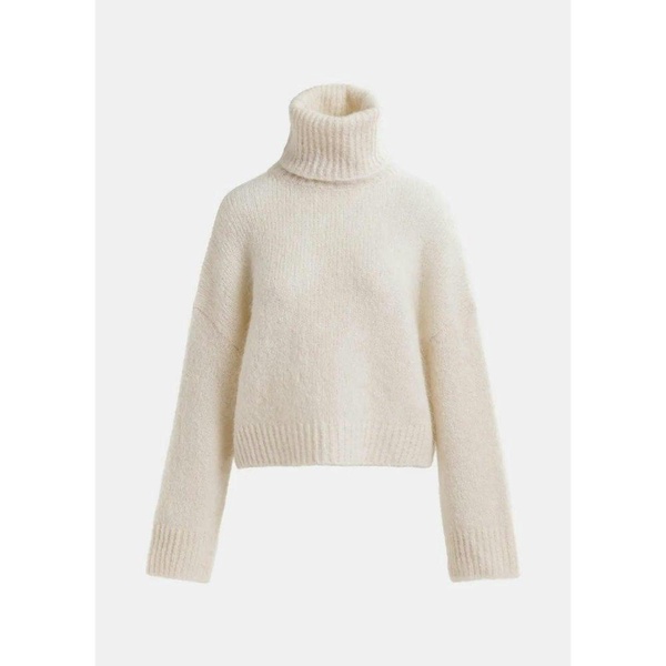 Essentiel Antwerp Griffin Knit Pullover With Collar Off White