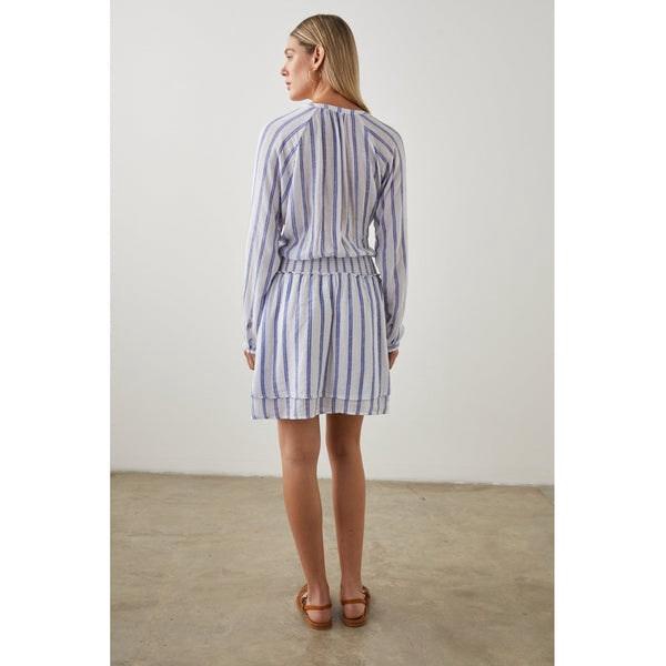 Jasmine Dress Blue Villa Stripe