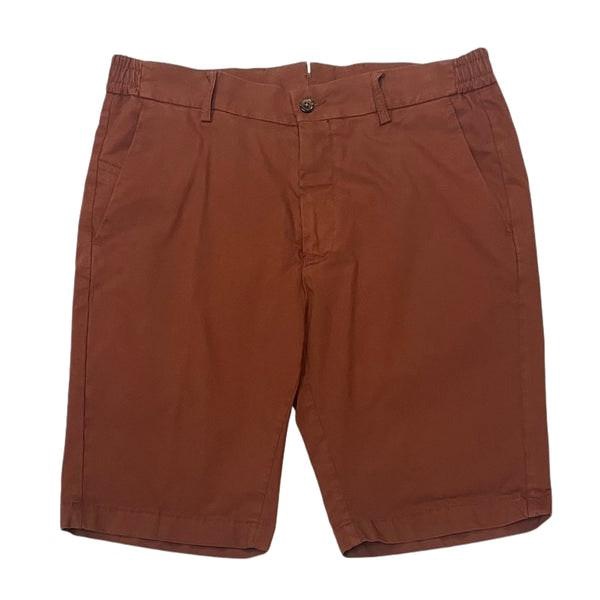 Recco Cotton Chino Shorts In Brick Red