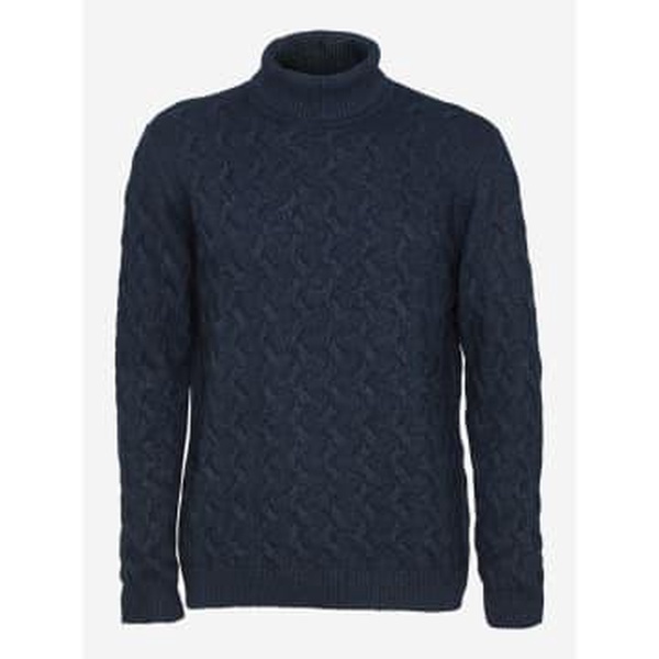 Id Merino Roll Neck Cable Knit Jumper Col: 570 Navy