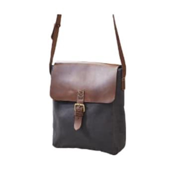 Leather and Canvas Messenger Bag