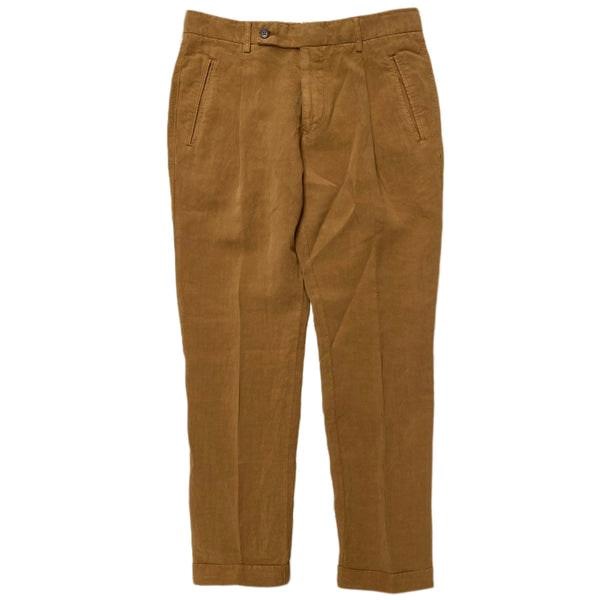 Lyocell Linen One-pleat Chino Pants In Cumin