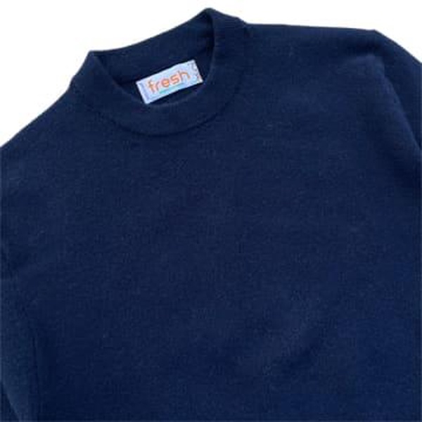 Crew Neck Wool Sweater Navy